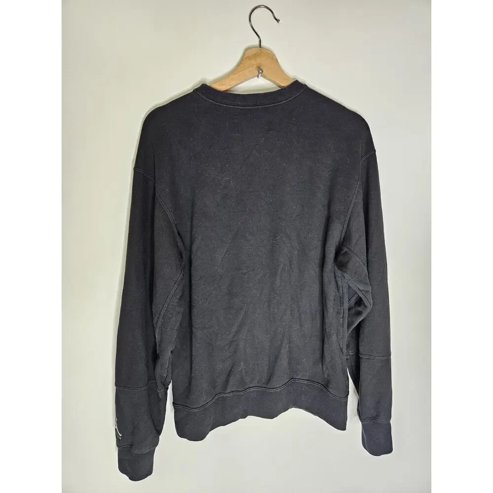 Y2k Nike Air Jordan Jumpman Fleece Crew Black S Kangaroo Pocket Swoosh Pullover